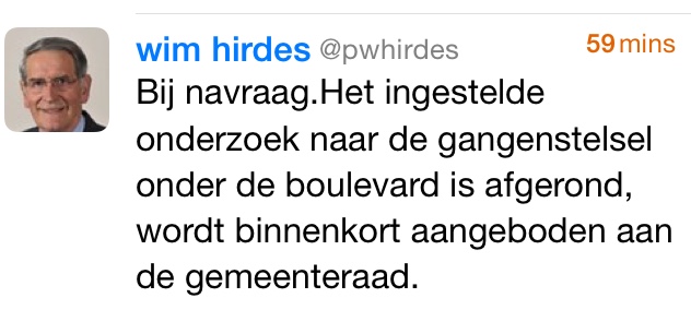 Tweet over het gangenstelsel onder de Boulevard