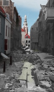 Sarazijnstraat 1953, achtergrond 2014. 