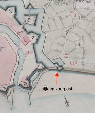 dijk en voorpost 1809 engelse kaart